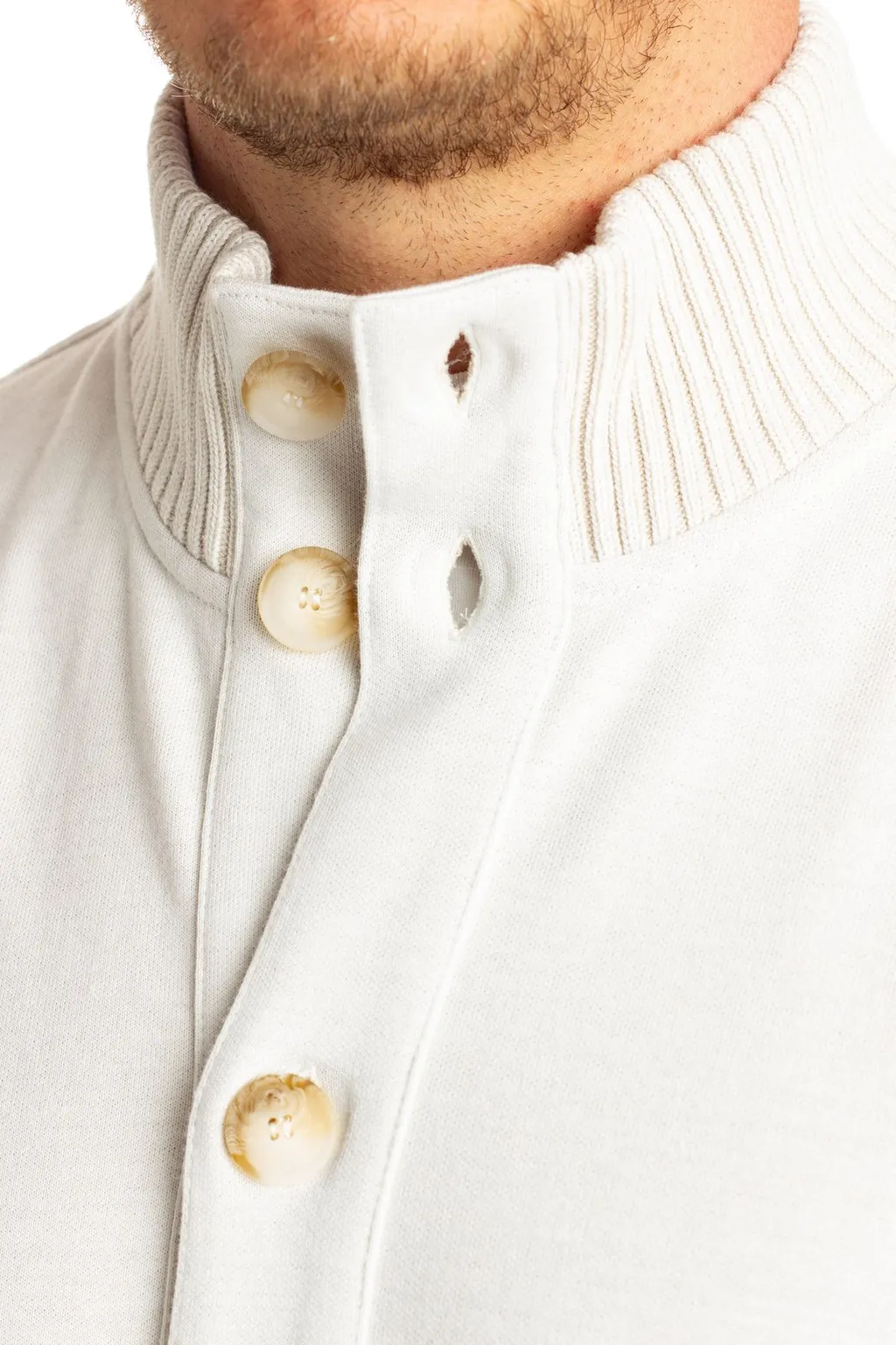 Gran Sasso High Neck Buttoned Knitted Top