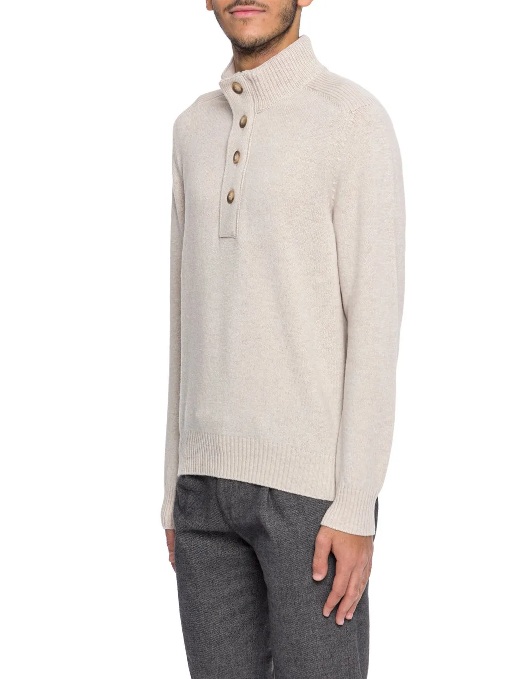 Gran Sasso High Neck Buttoned Jumper