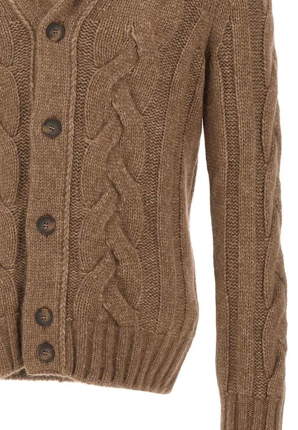 Gran Sasso Cabled Shawl Collar Cardigan