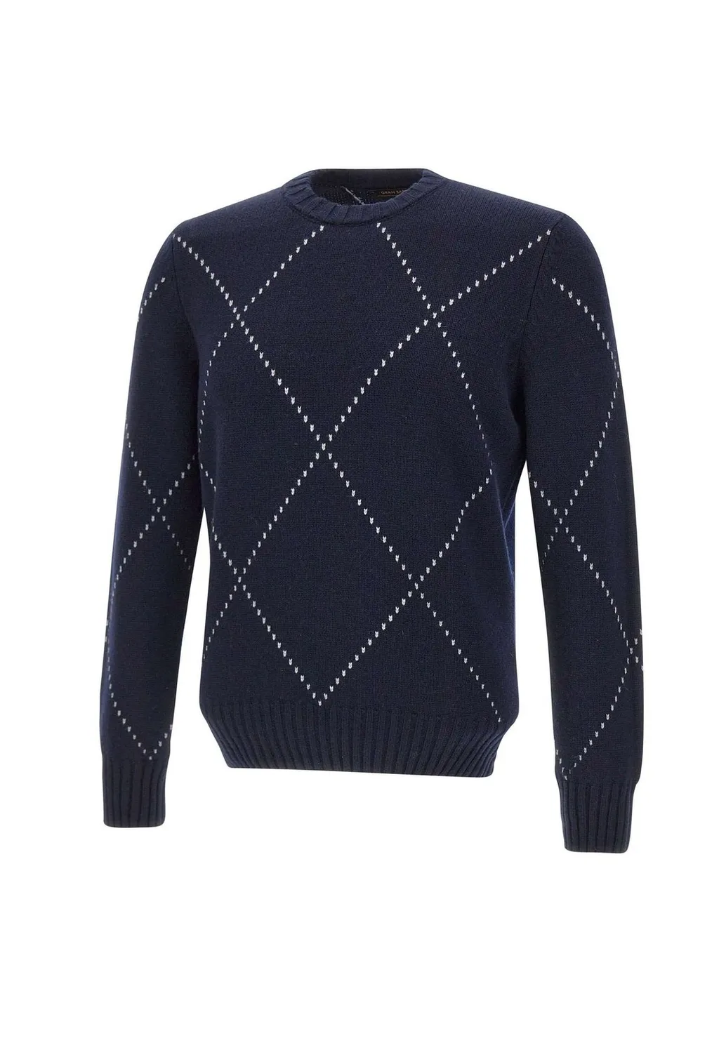 Gran Sasso Diamond Intarsia Crew Neck Jumper