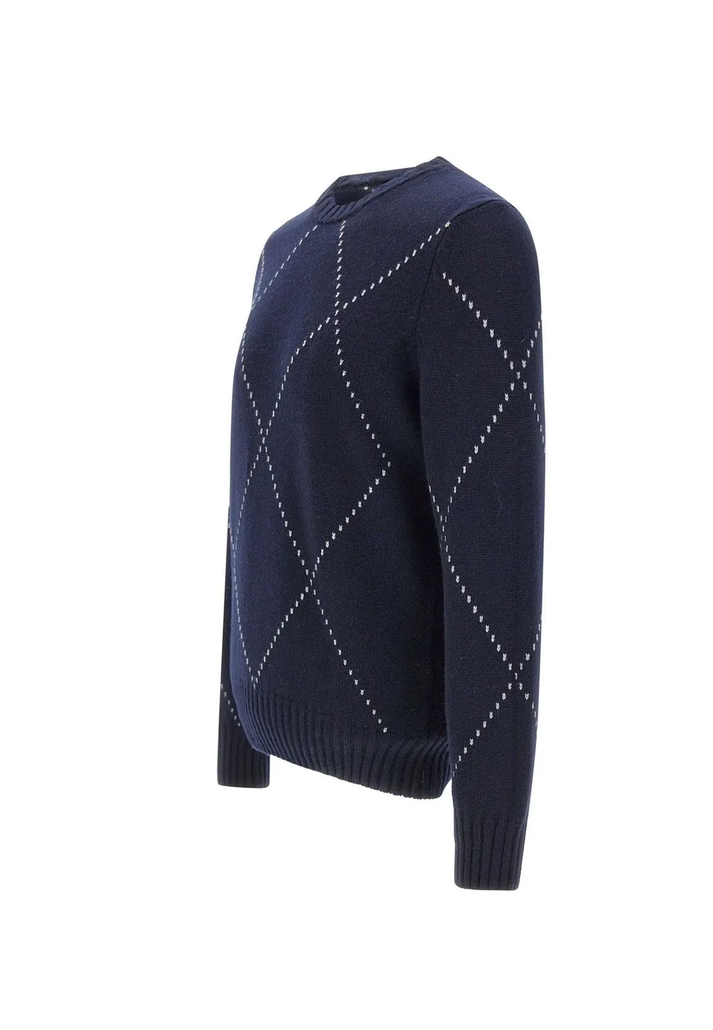 Gran Sasso Diamond Intarsia Crew Neck Jumper