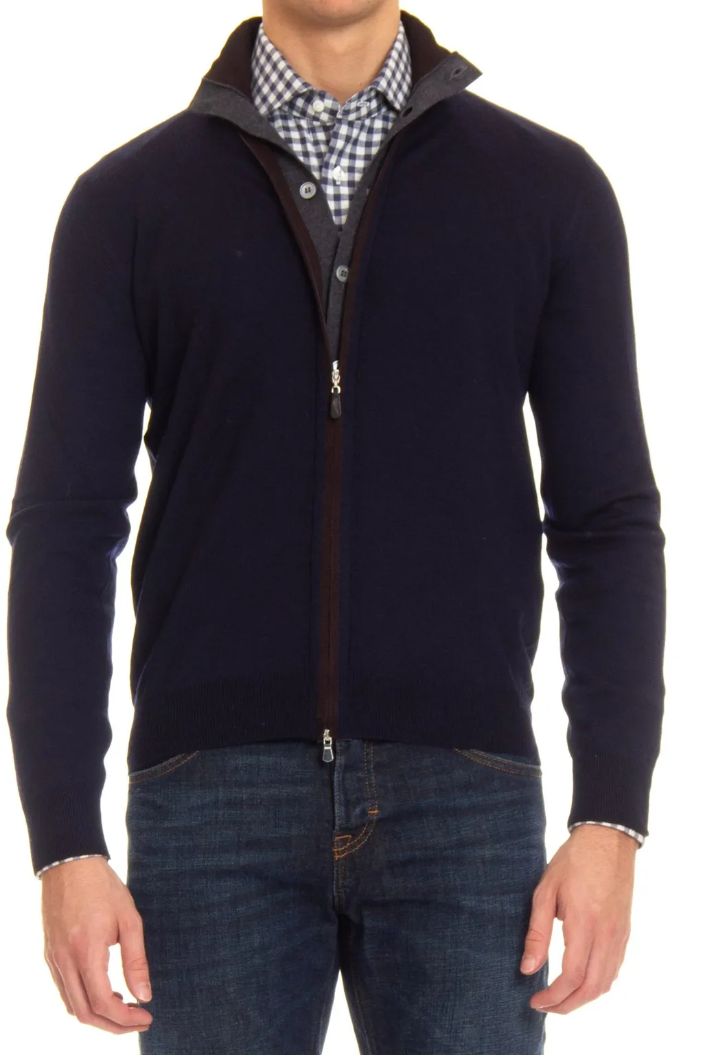 Gran Sasso Long Sleeve Zip-Up Cardigan