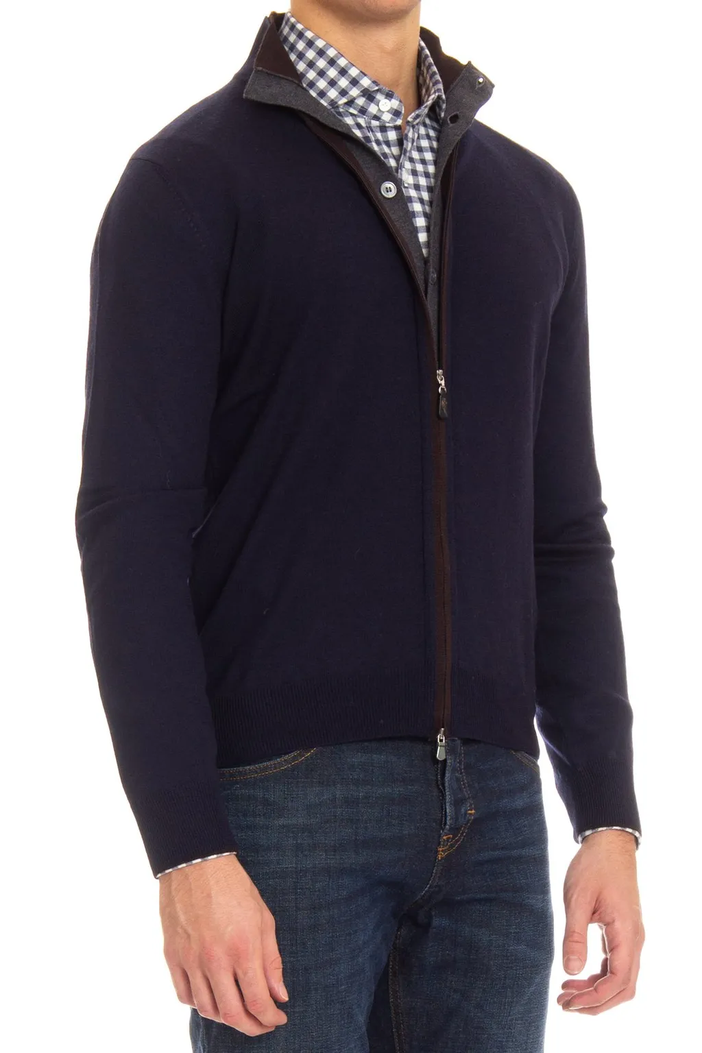 Gran Sasso Long Sleeve Zip-Up Cardigan