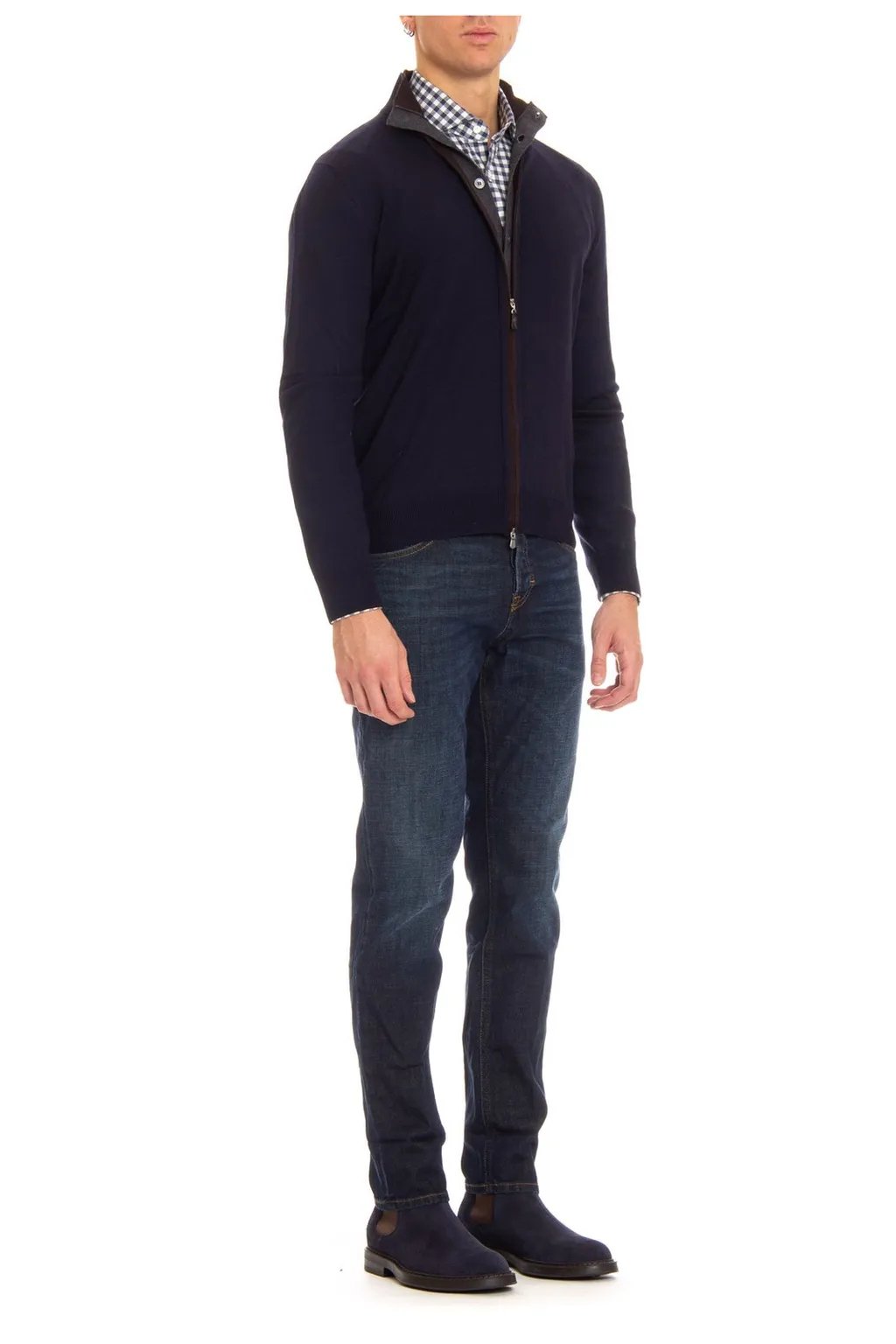 Gran Sasso Long Sleeve Zip-Up Cardigan