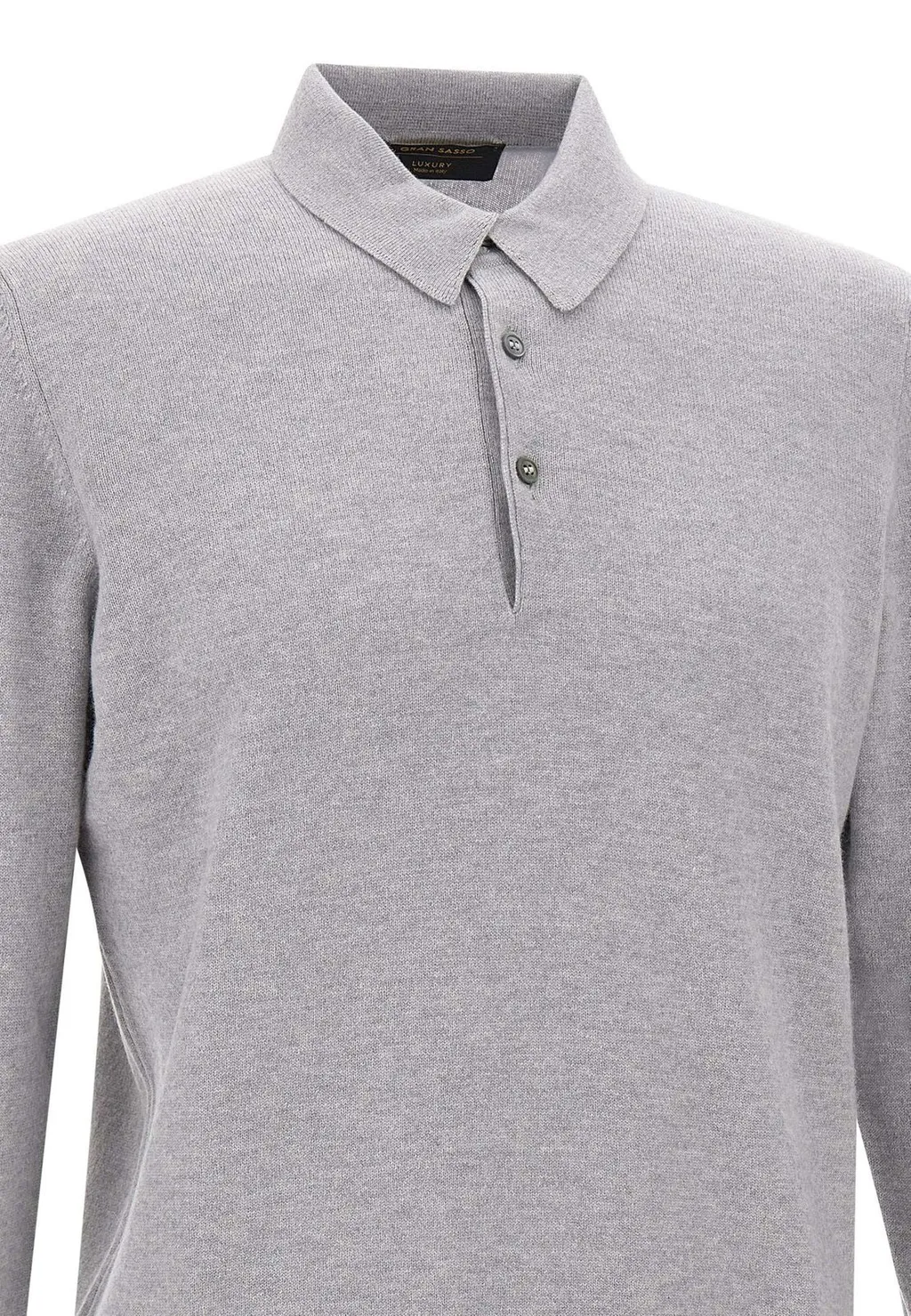 Gran Sasso Long-Sleeved Knitted Polo Shirt