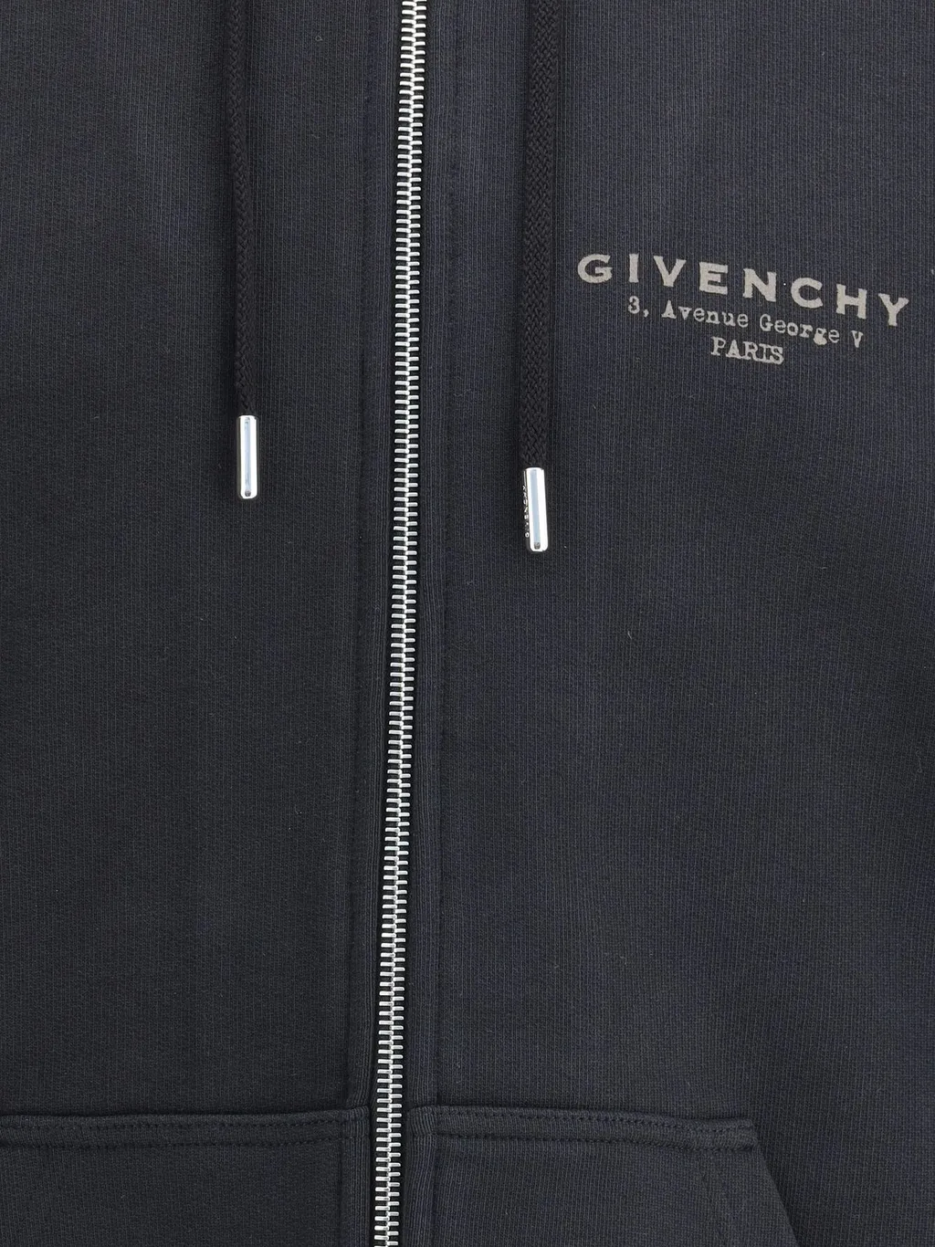 Givenchy Logo Printed Zip-Up Drawstring Hoodie