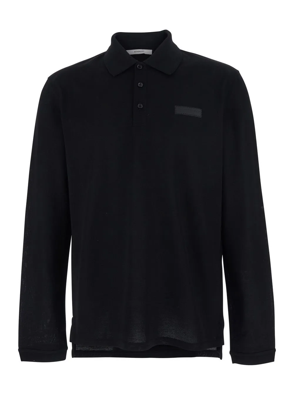 Givenchy Logo Patch Long-Sleeve Polo Shirt