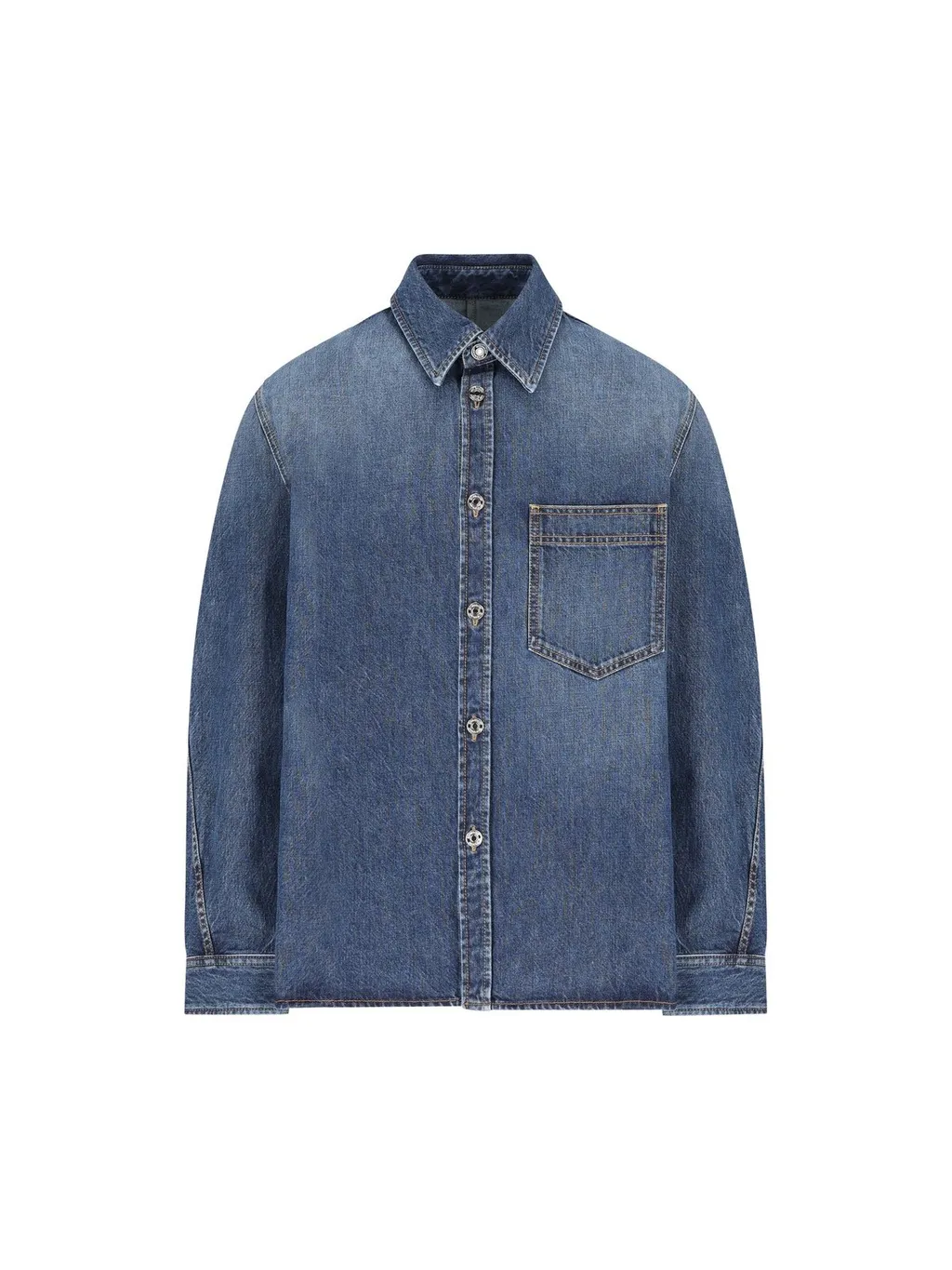 Givenchy Collared Long-Sleeve Denim Shirt