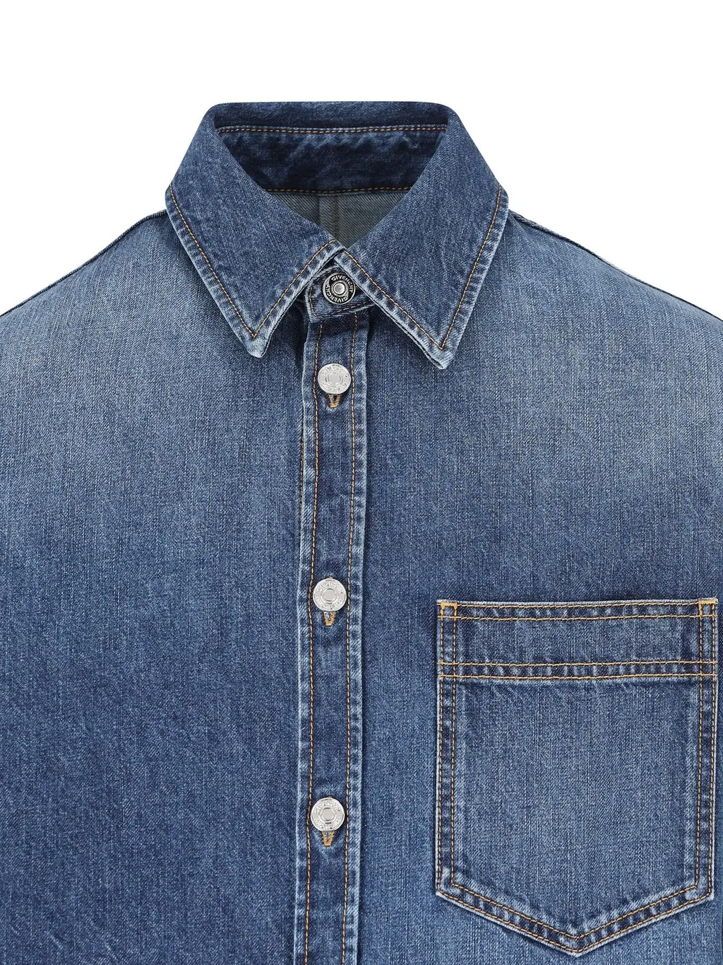 Givenchy Collared Long-Sleeve Denim Shirt