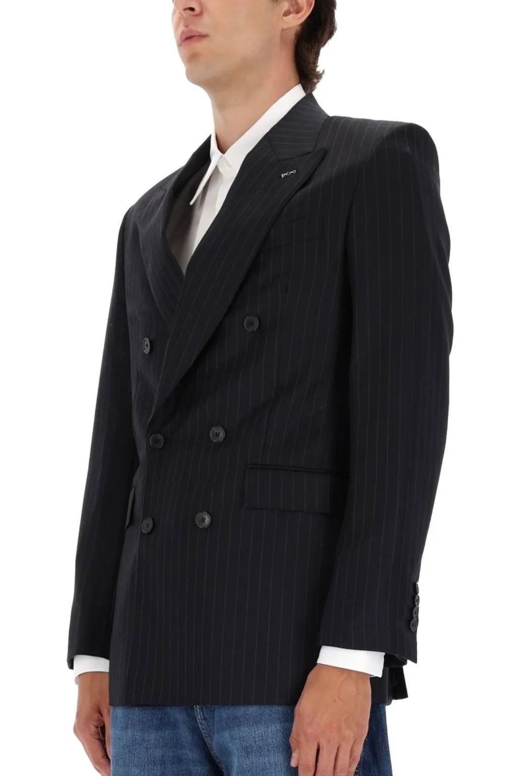 Givenchy Striped Double Breasted Jacket