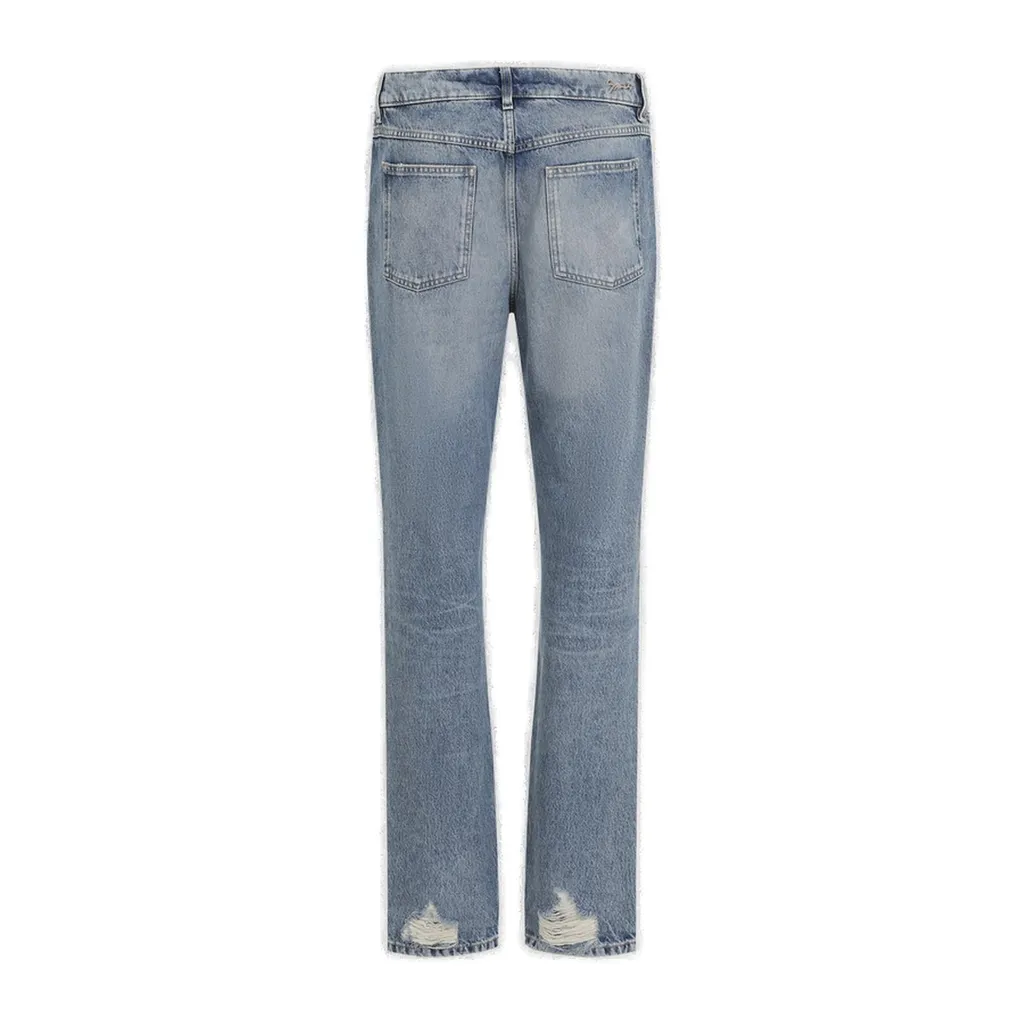 Givenchy Logo Embroidered Distressed Jeans