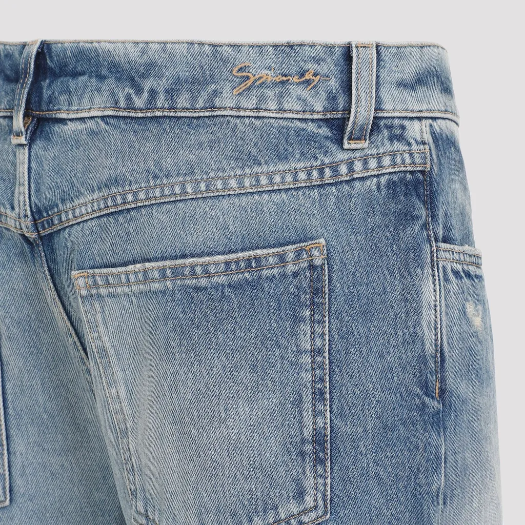 Givenchy Logo Embroidered Distressed Jeans