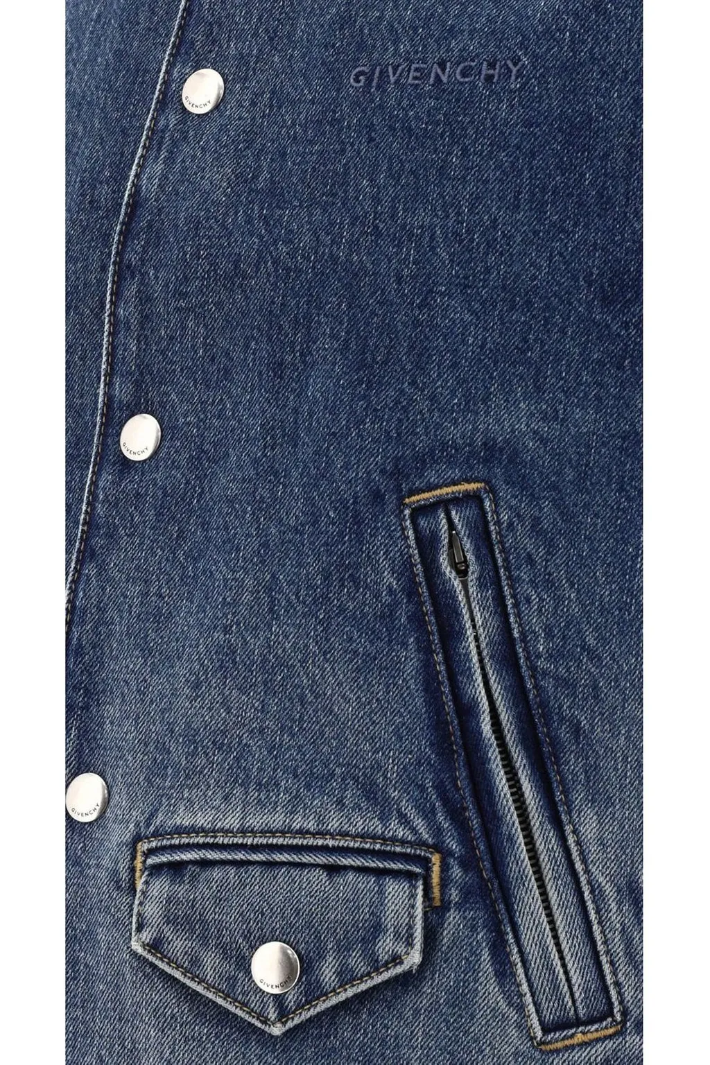 Givenchy Logo Embroidered Denim Vest