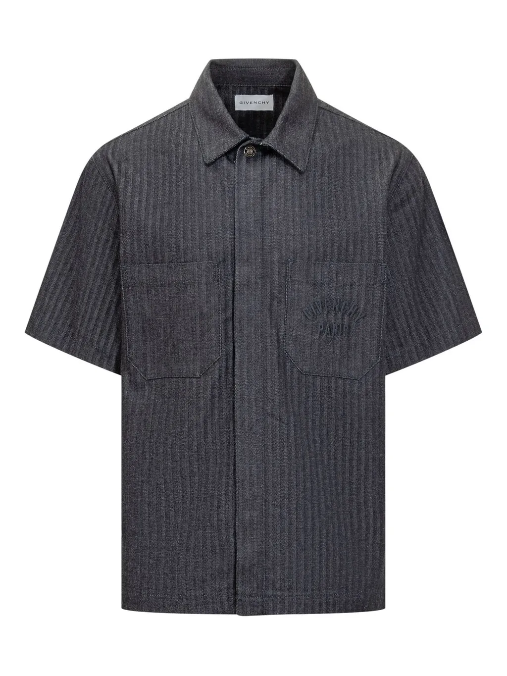 Givenchy Paris Logo Embroidered Denim Shirt