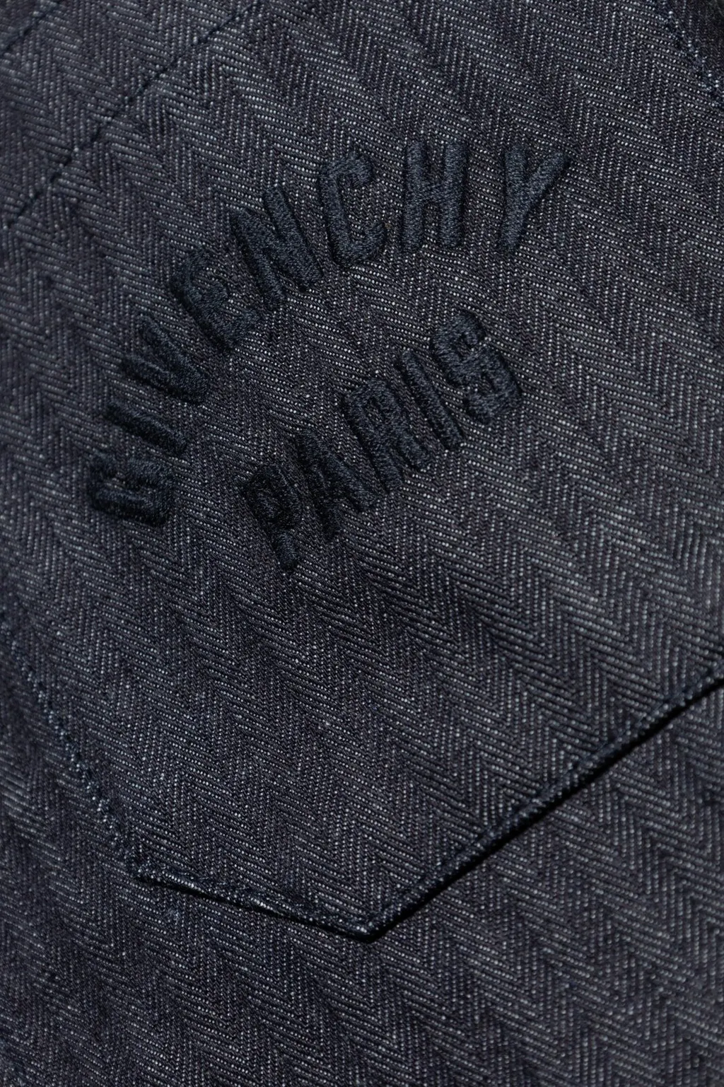 Givenchy Paris Logo Embroidered Denim Shirt