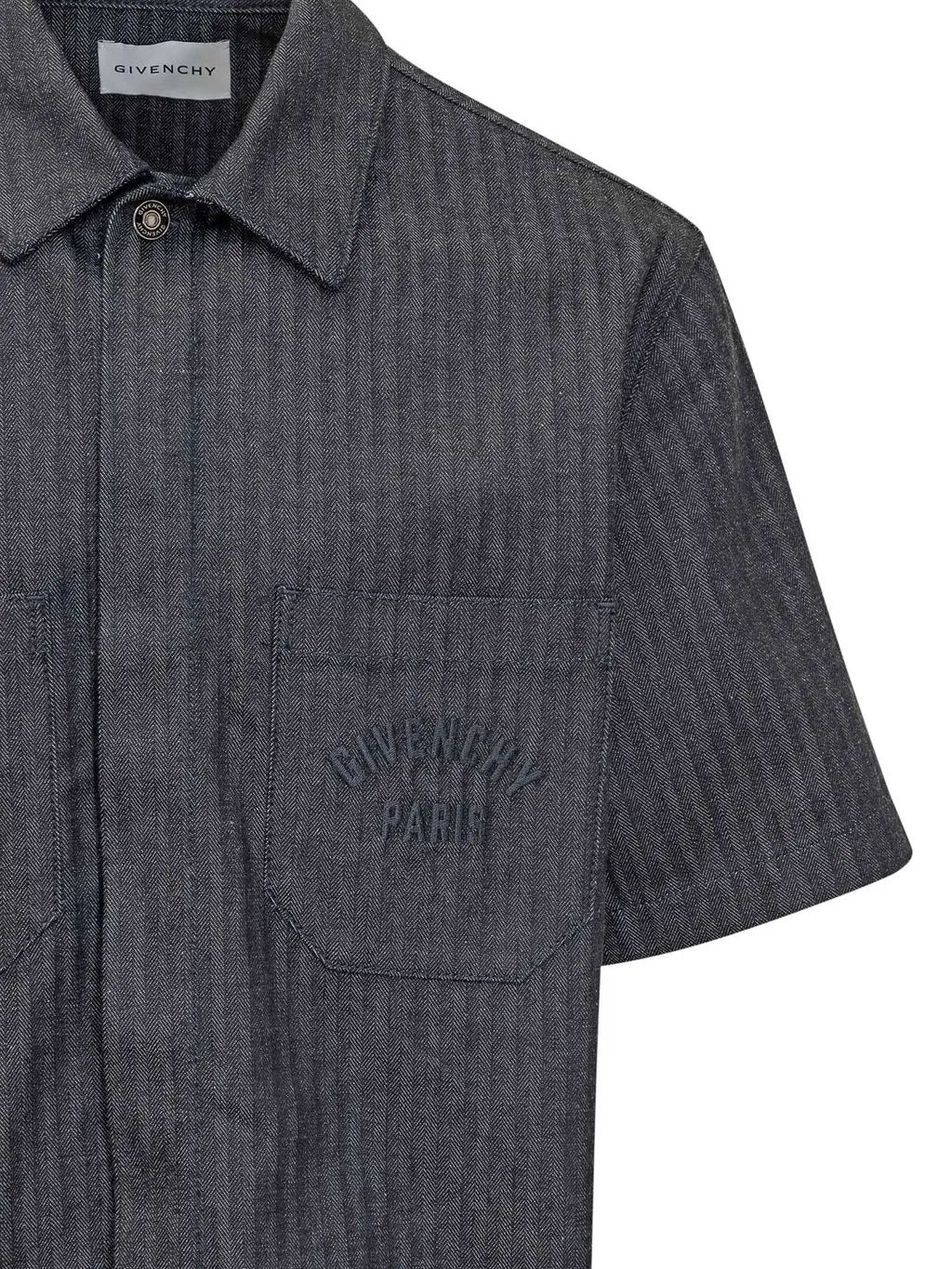 Givenchy Paris Logo Embroidered Denim Shirt