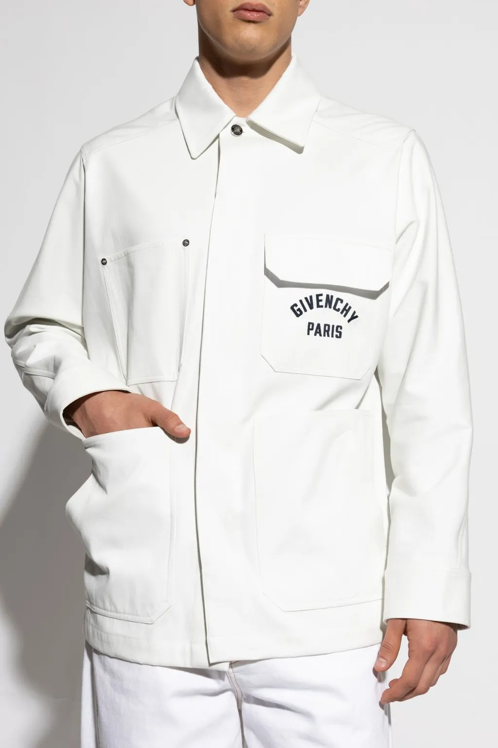 Givenchy Paris Logo Embroidered Long-Sleeved Shirt