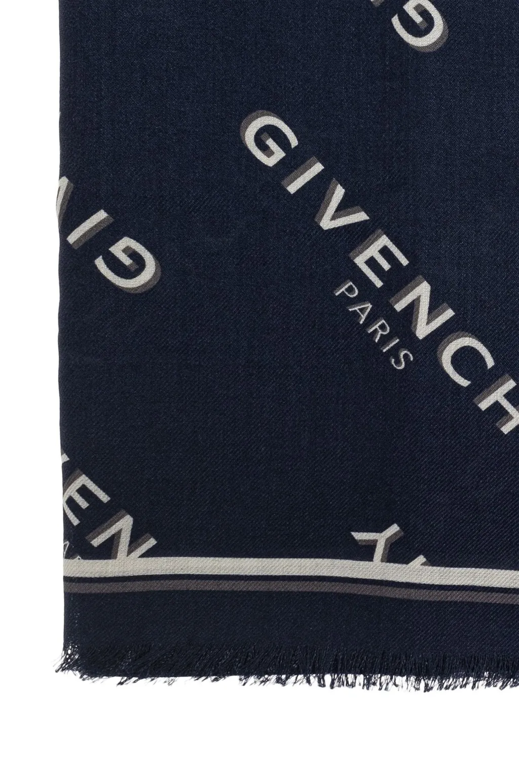 Givenchy Logo Monogram Frayed-Edge Scarf