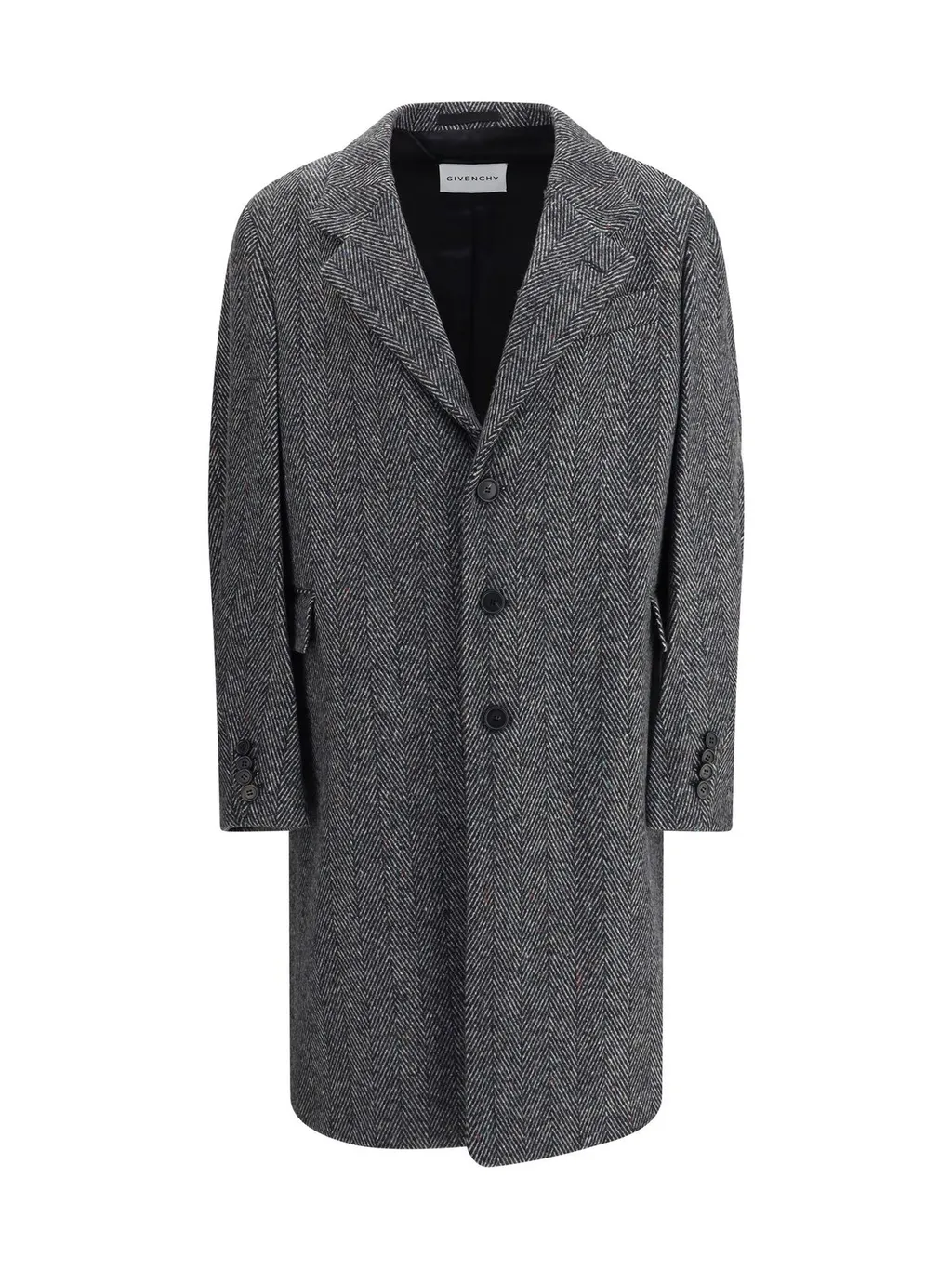 Givenchy Single-Breasted Herringbone Coat