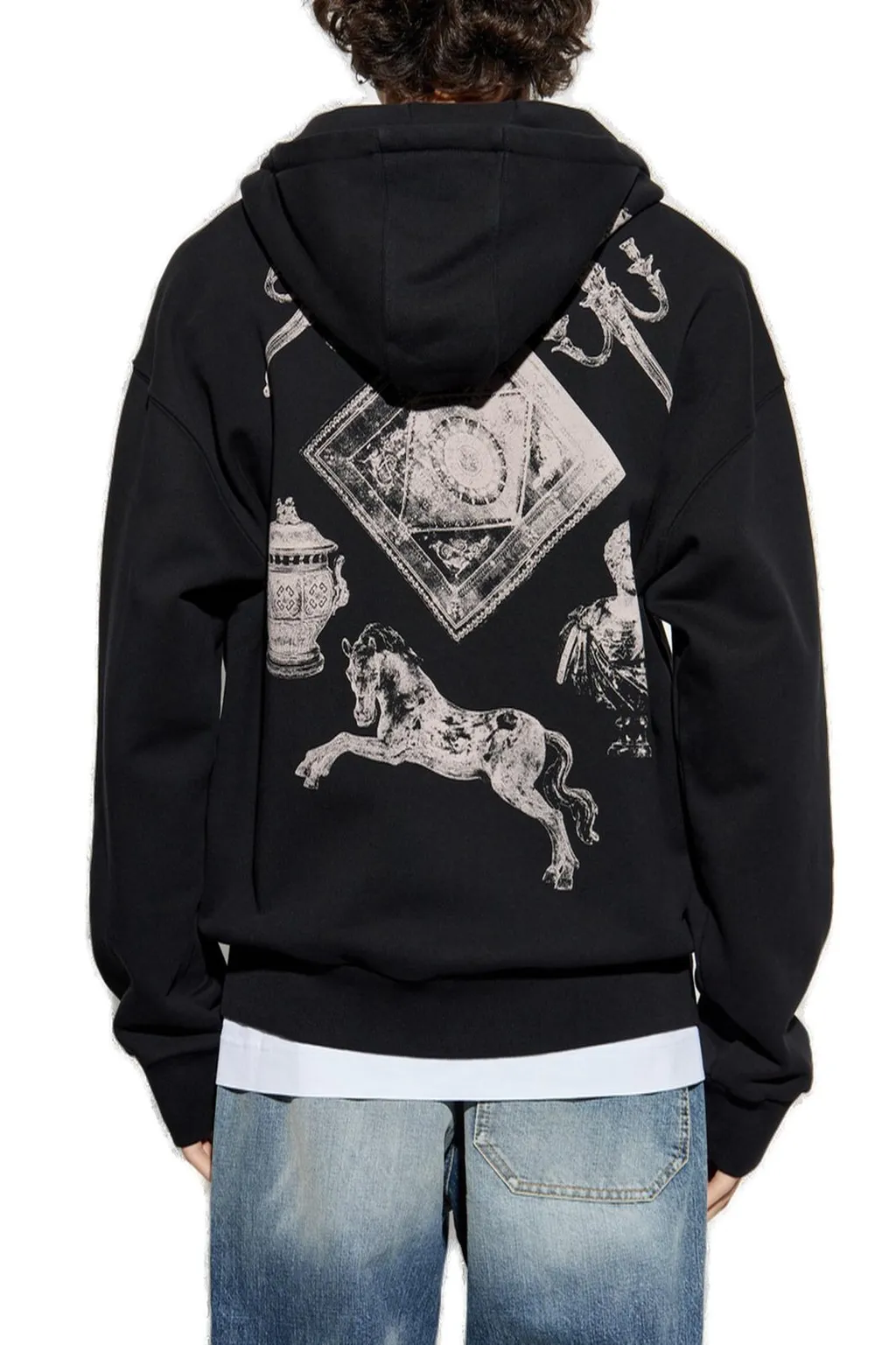 Givenchy Hubert Object Printed Zipped Hoodie