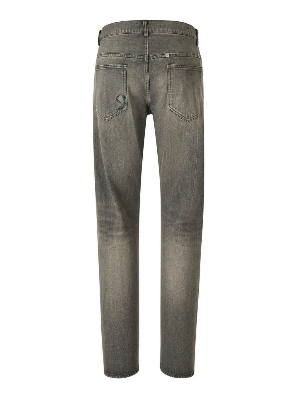 Givenchy Logo-Plaque Distressed Straight Leg Jeans