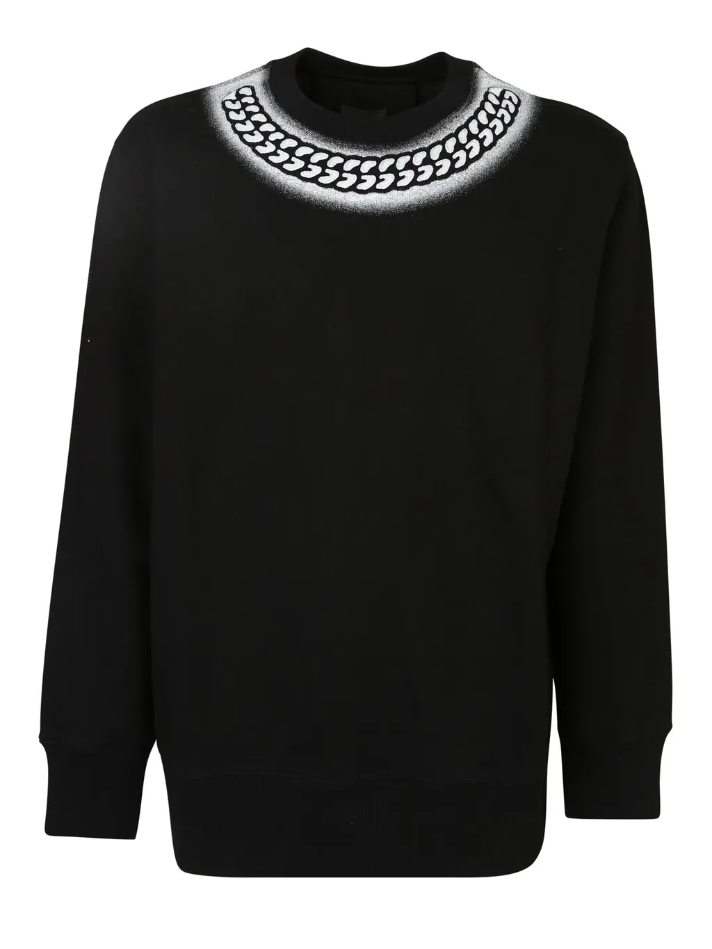 Givenchy Tag Effect Embossed Chain Collar Sweatshirt