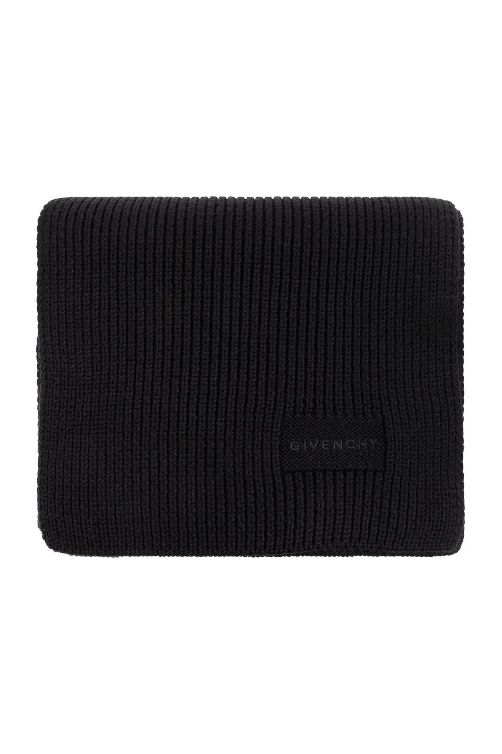 Givenchy Logo Embroidered Ribbed Scarf