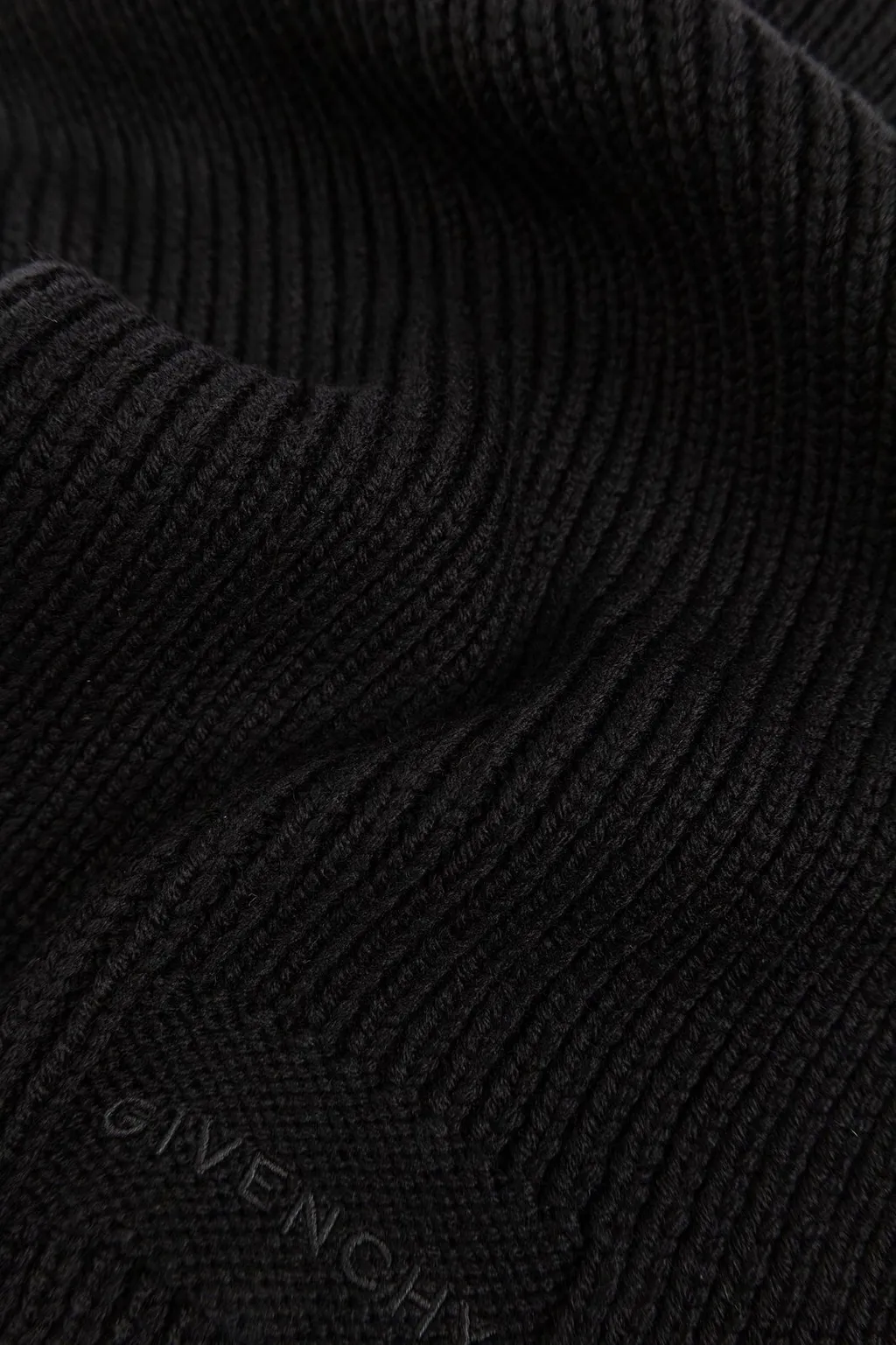 Givenchy Logo Embroidered Ribbed Scarf