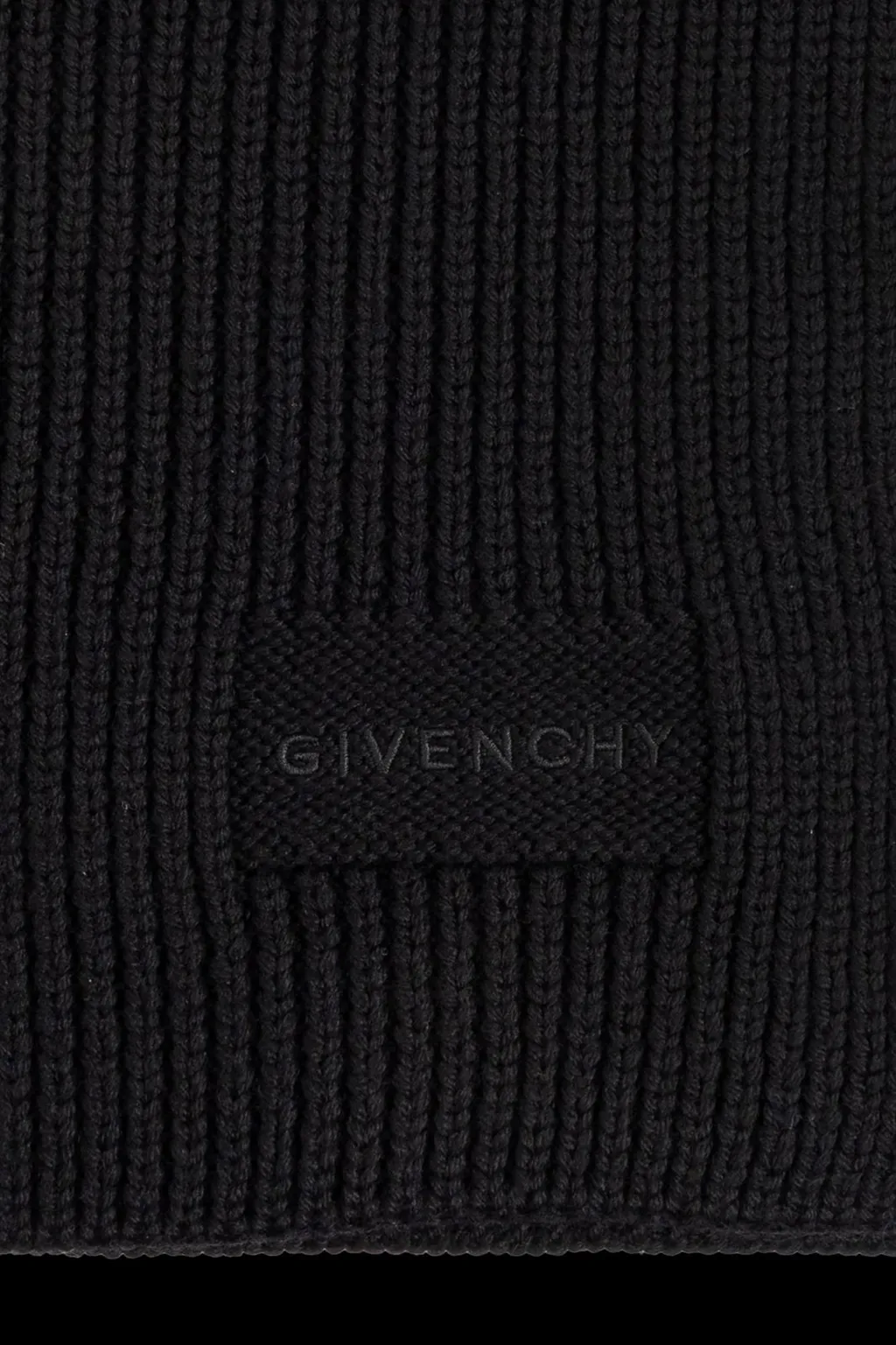 Givenchy Logo Embroidered Ribbed Scarf
