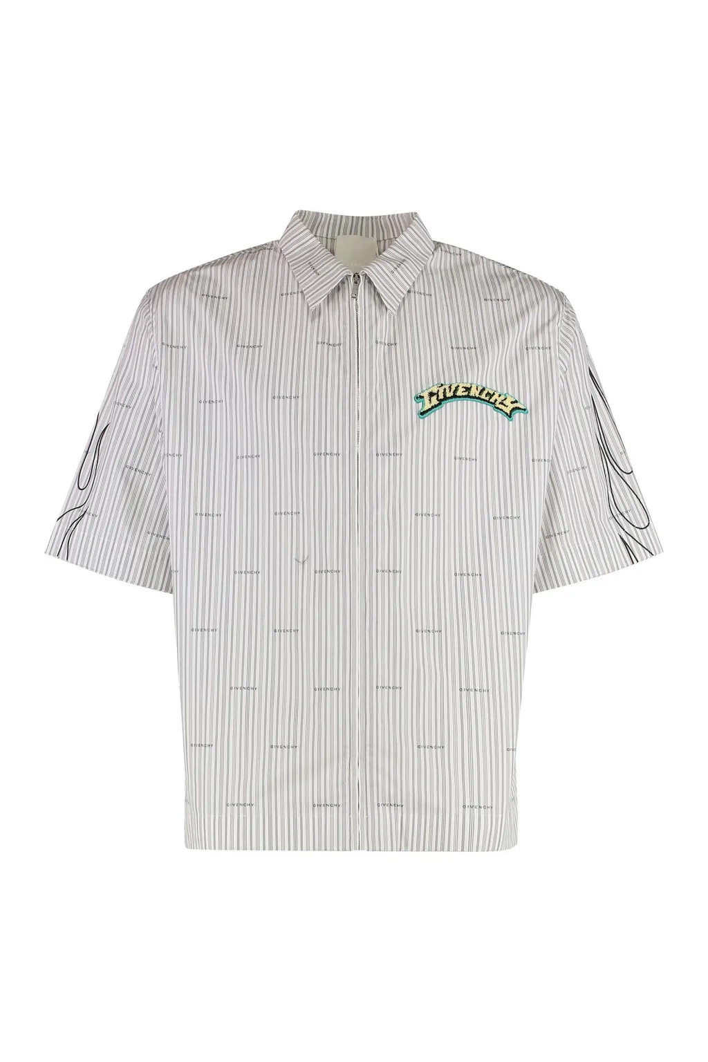 Givenchy Logo Patch Collared Short-Sleeve Shirt