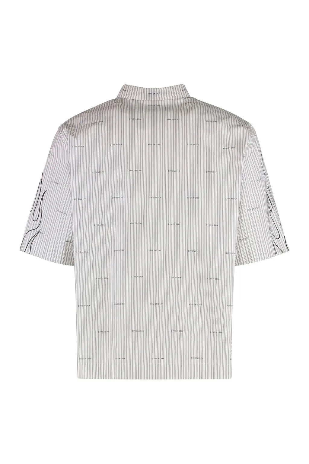 Givenchy Logo Patch Collared Short-Sleeve Shirt