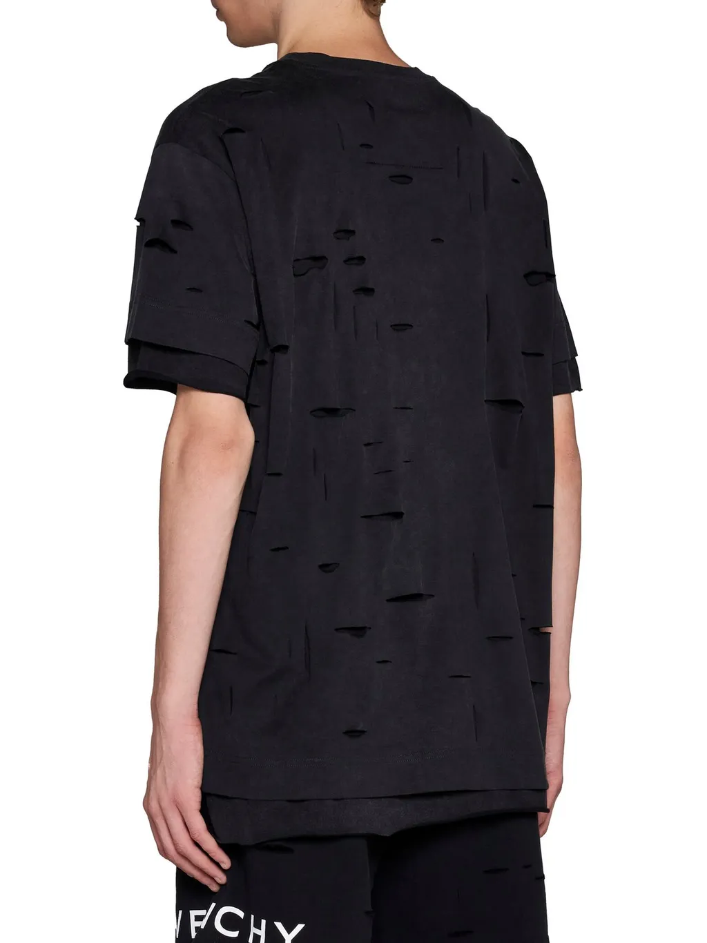 Givenchy Distresses Cut-Out Oversized T-Shirt