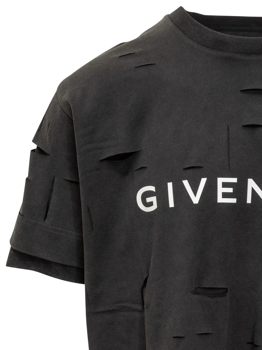 Givenchy Distresses Cut-Out Oversized T-Shirt