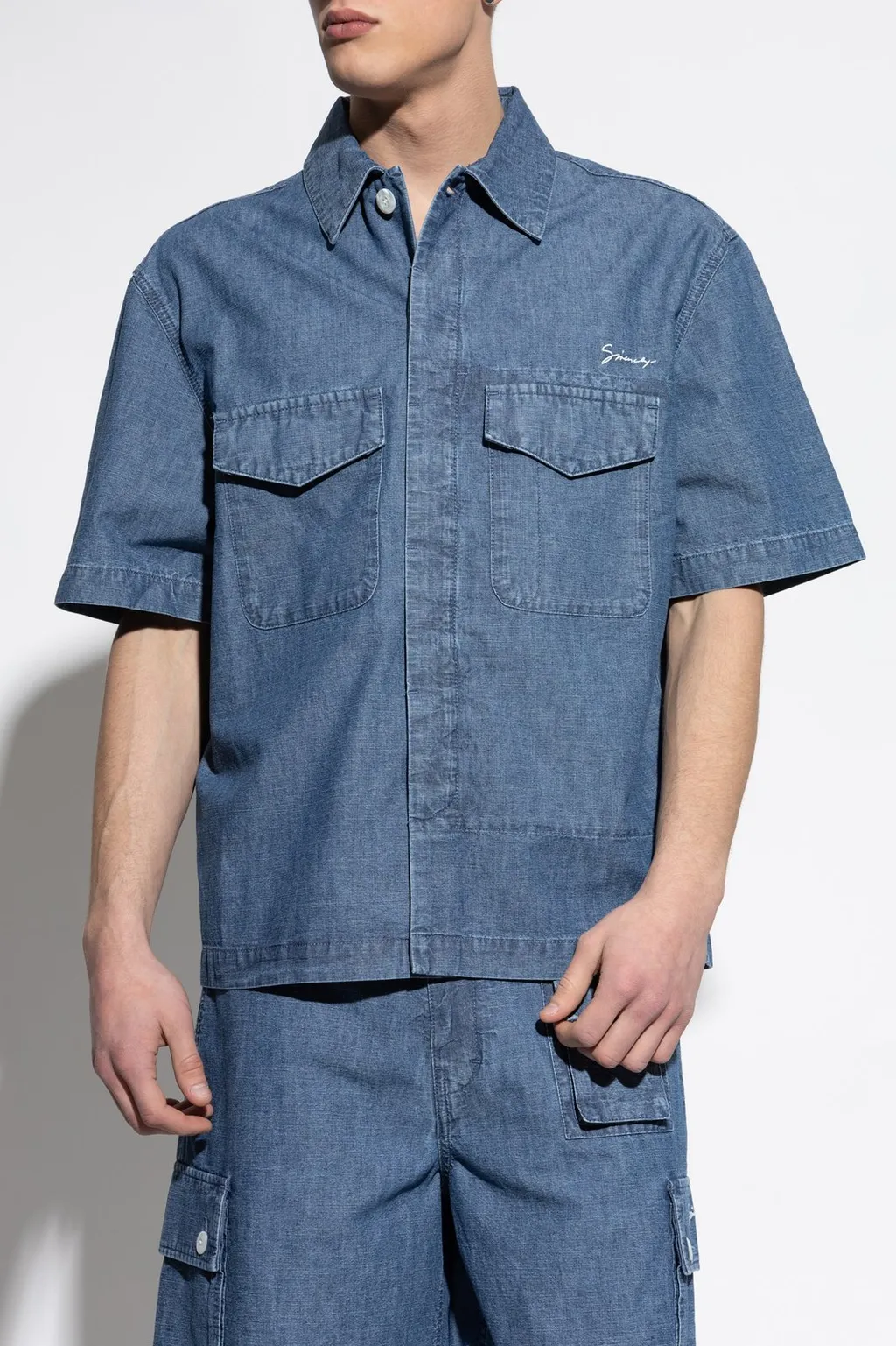 Givenchy Logo Embroidered Short-Sleeve Shirt