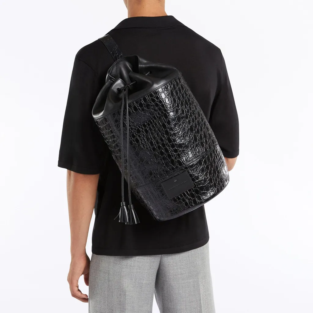 Giuseppe Zanotti Round One-Shoulder Embossed Backpack