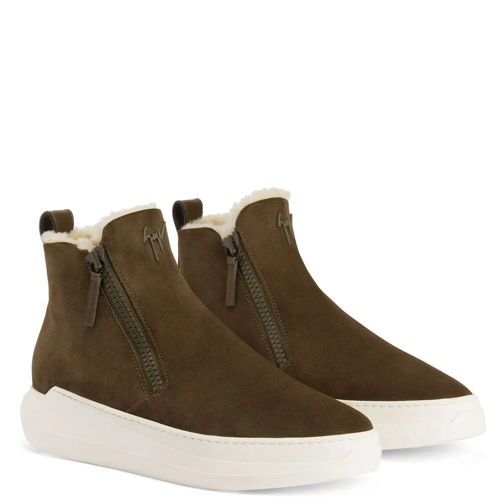 Giuseppe Zanotti Conley High Shearling Slip-On Sneakers