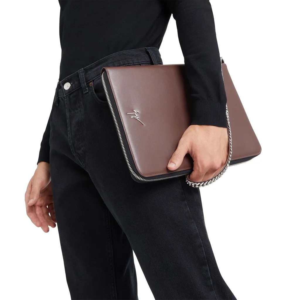 Giuseppe Zanotti Aymeric Signature Chain Clutch Bag