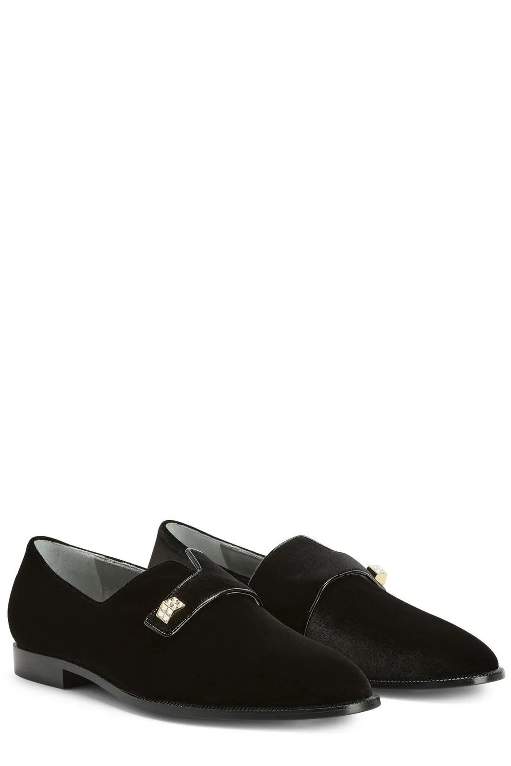 Giuseppe Zanotti Marty Pyramid Velvet Loafers