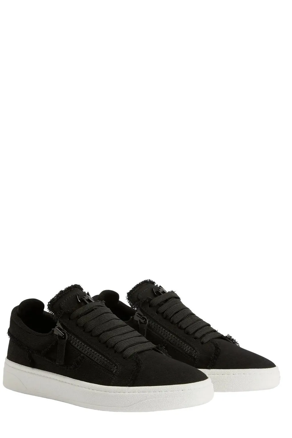 Giuseppe Zanotti Gz 94 Frayed Denim Low-Top Sneakers