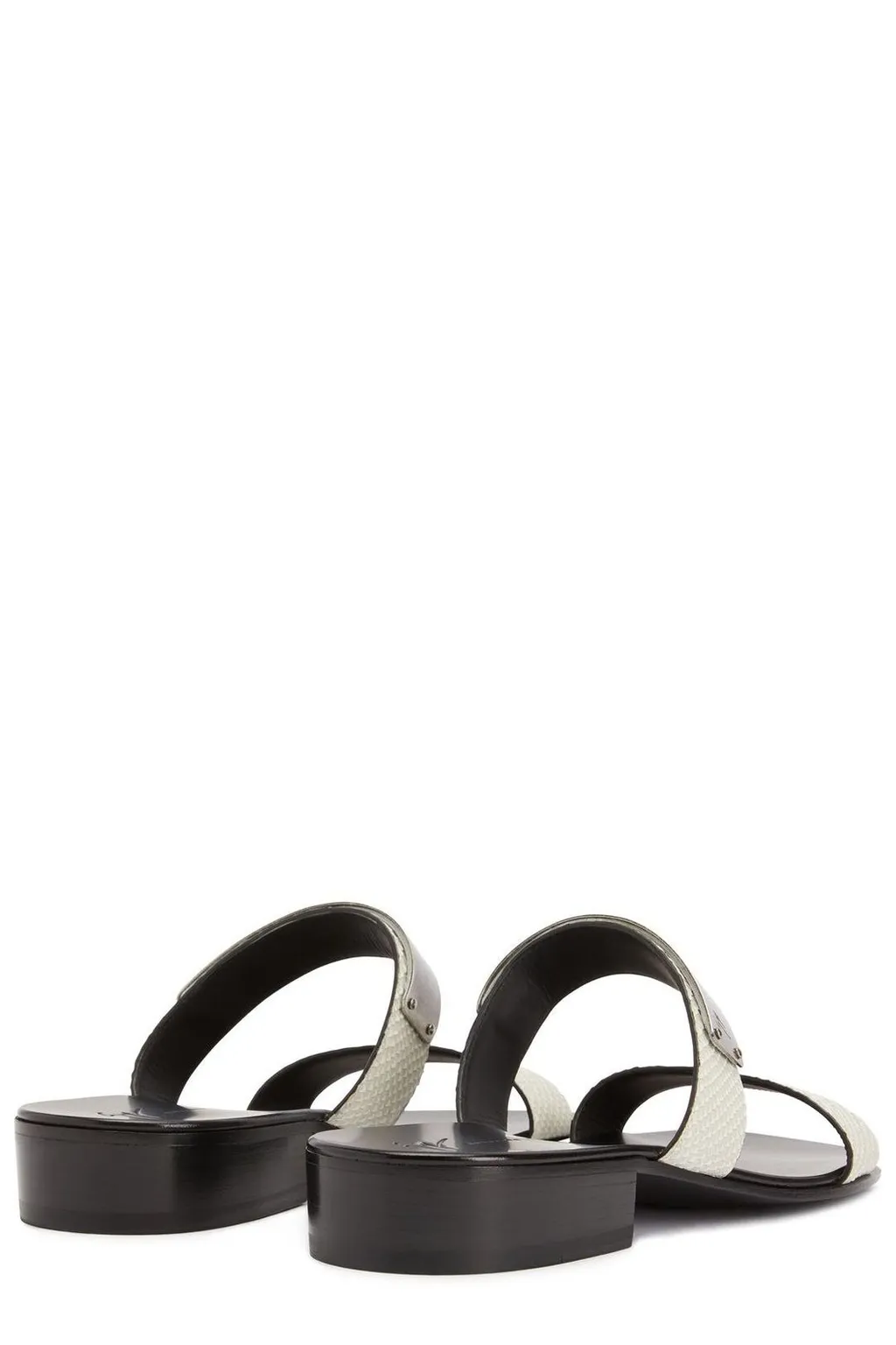 Giuseppe Zanotti Metal Plaque Slide Sandals