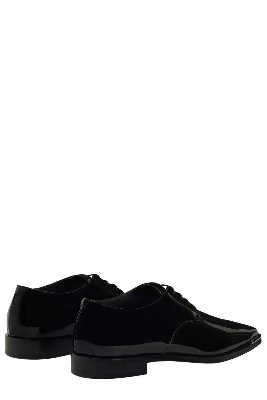Giuseppe Zanotti Patent Square-Toe Lace-Up Shoes