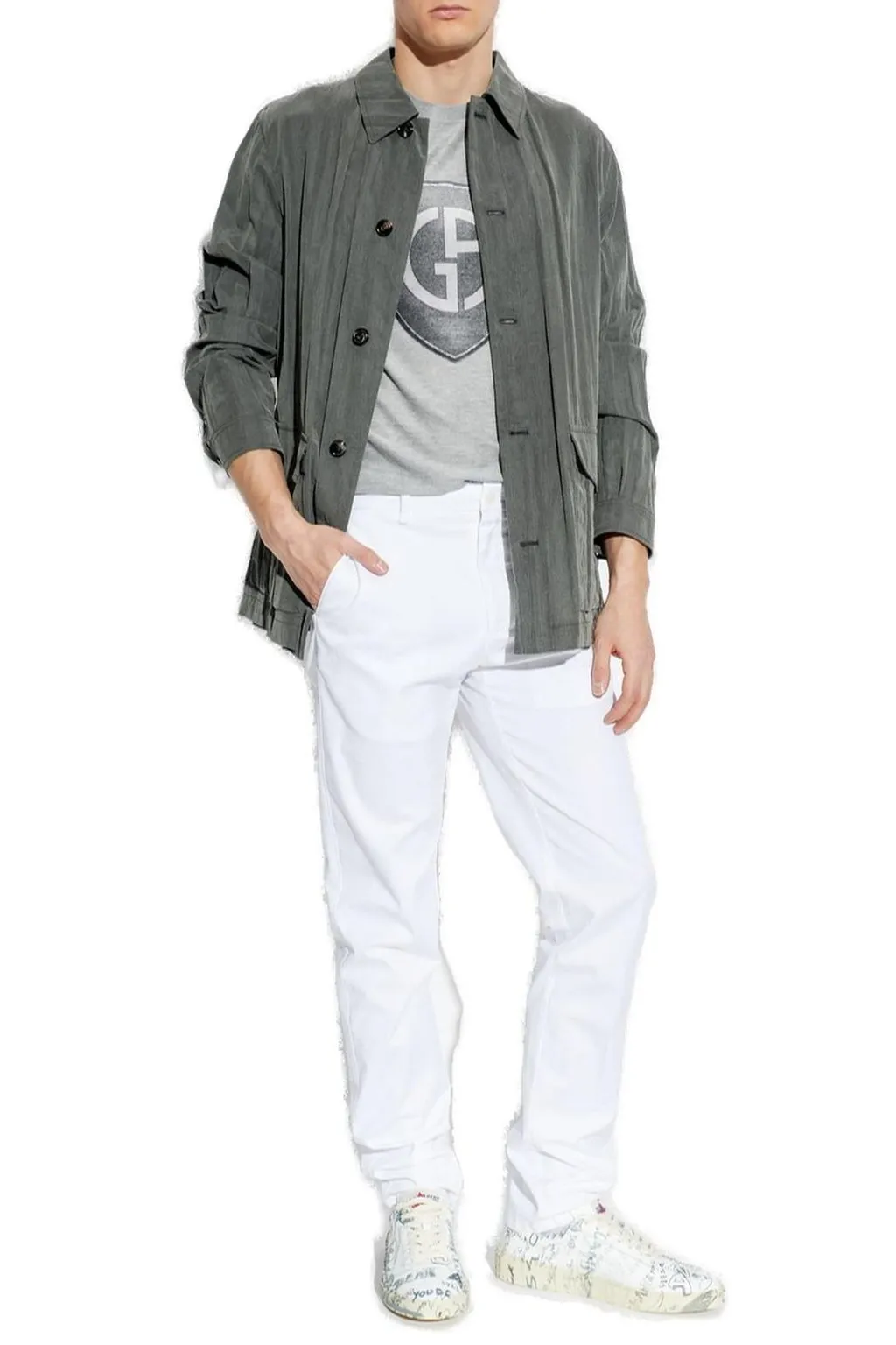 Giorgio Armani Button-Up Lightweight Jacket