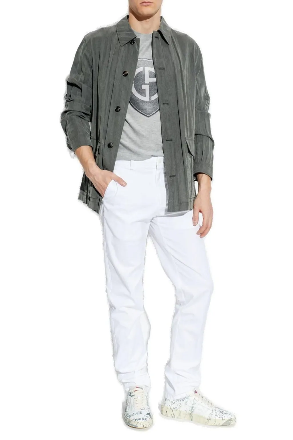 Giorgio Armani Logo-Detailed Crewneck T-Shirt