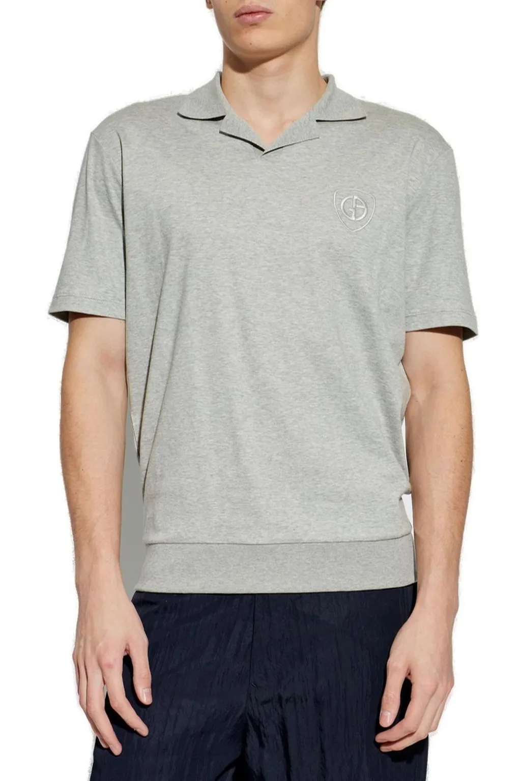 Giorgio Armani Logo Embroidered Polo Shirt