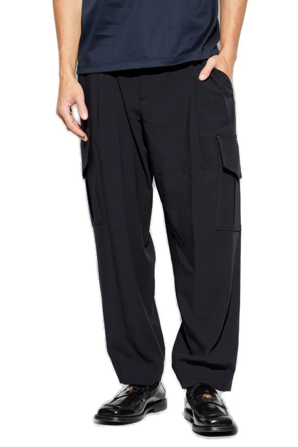 Giorgio Armani Straight Leg Pleated Cargo Pants