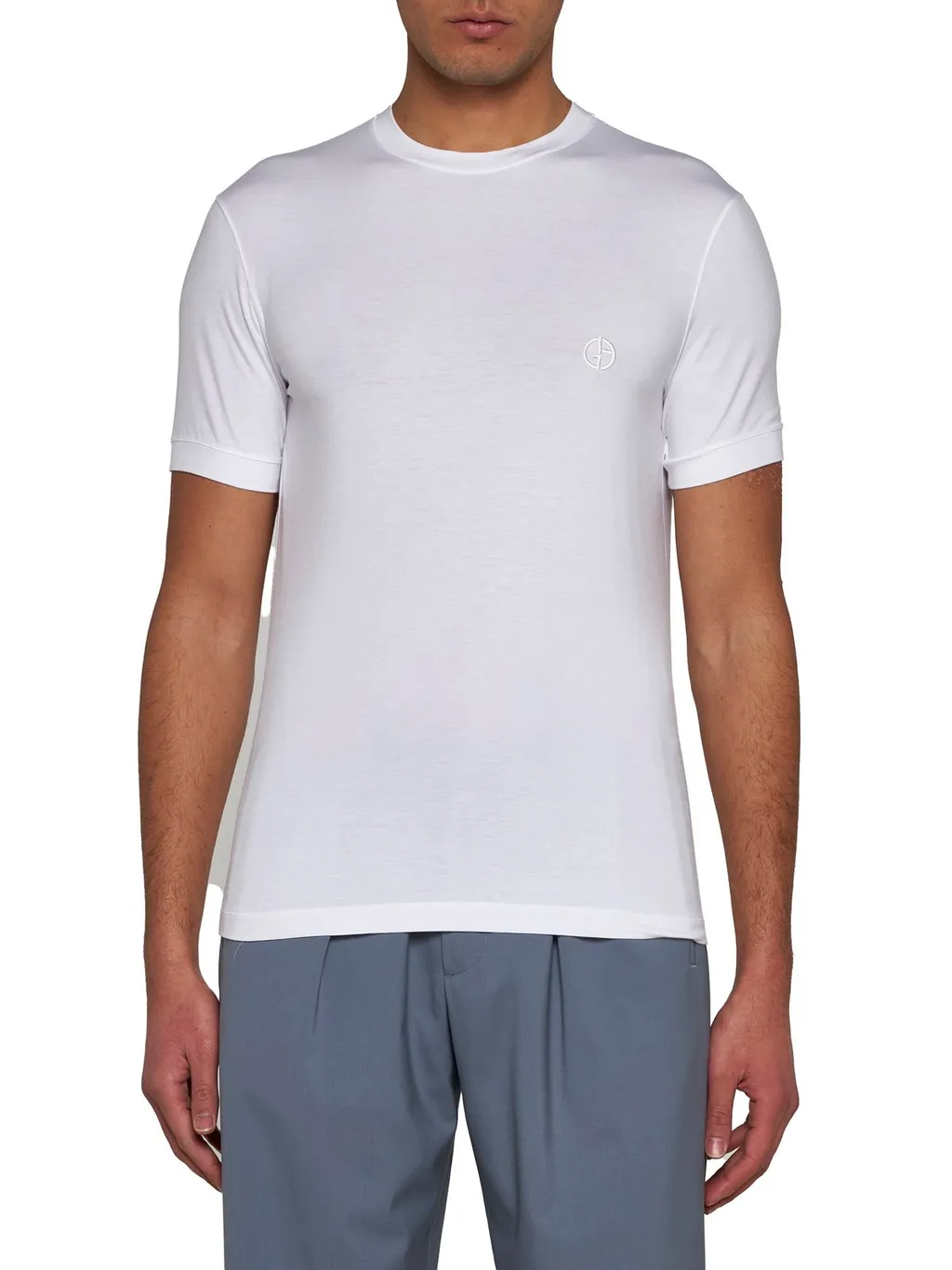 Giorgio Armani Logo Embroidered Crewneck T-Shirt