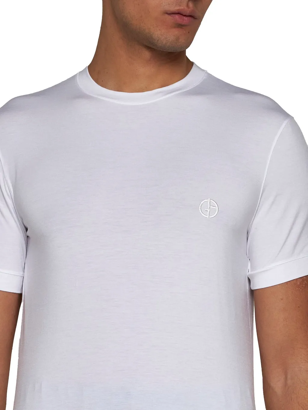 Giorgio Armani Logo Embroidered Crewneck T-Shirt