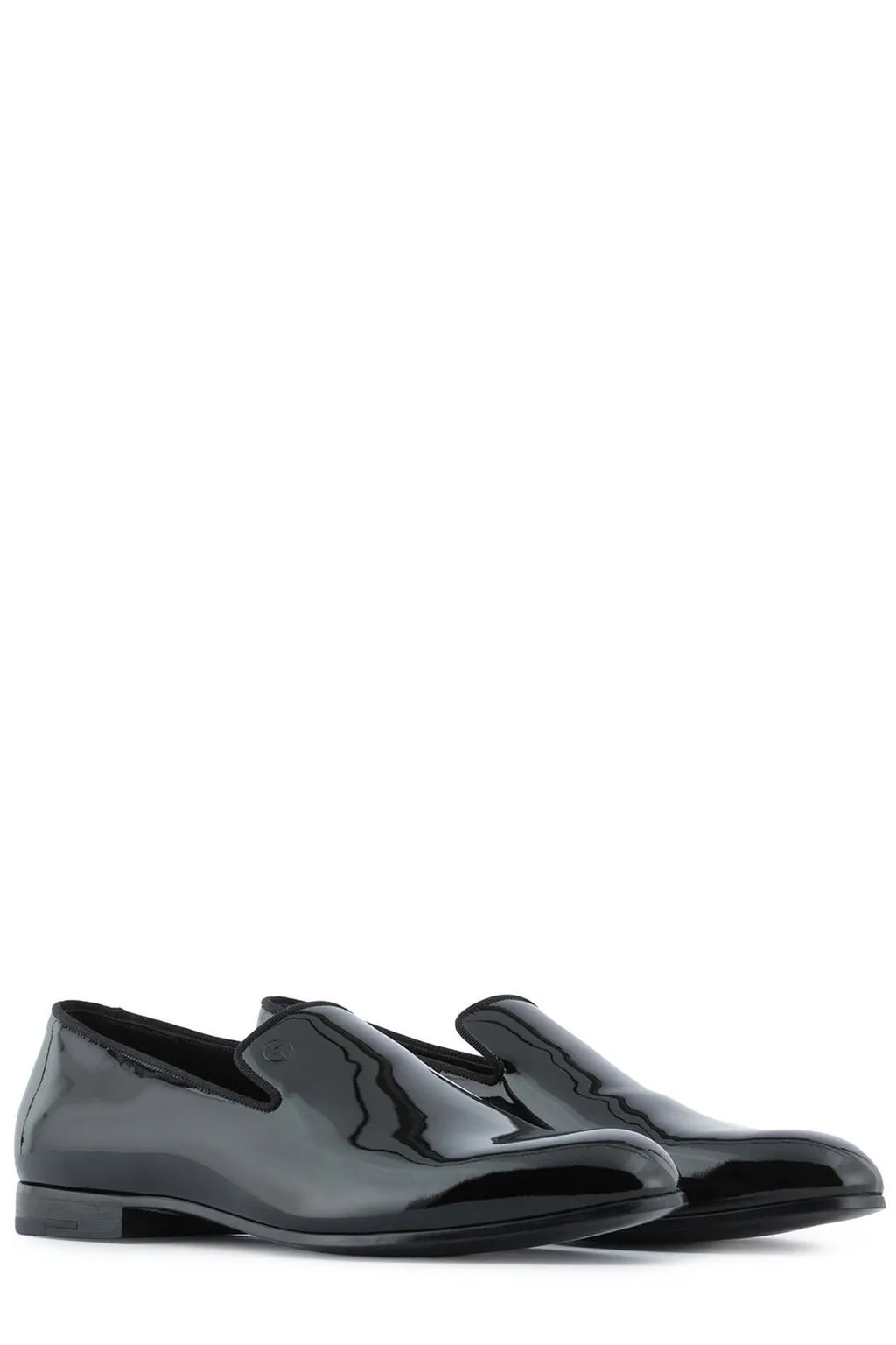 Giorgio Armani Logo Debossed Slip-On Loafers