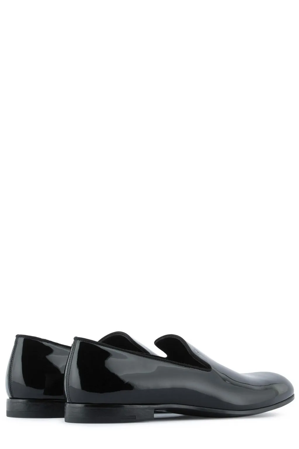 Giorgio Armani Logo Debossed Slip-On Loafers
