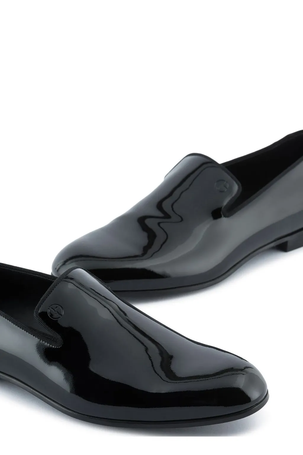 Giorgio Armani Logo Debossed Slip-On Loafers